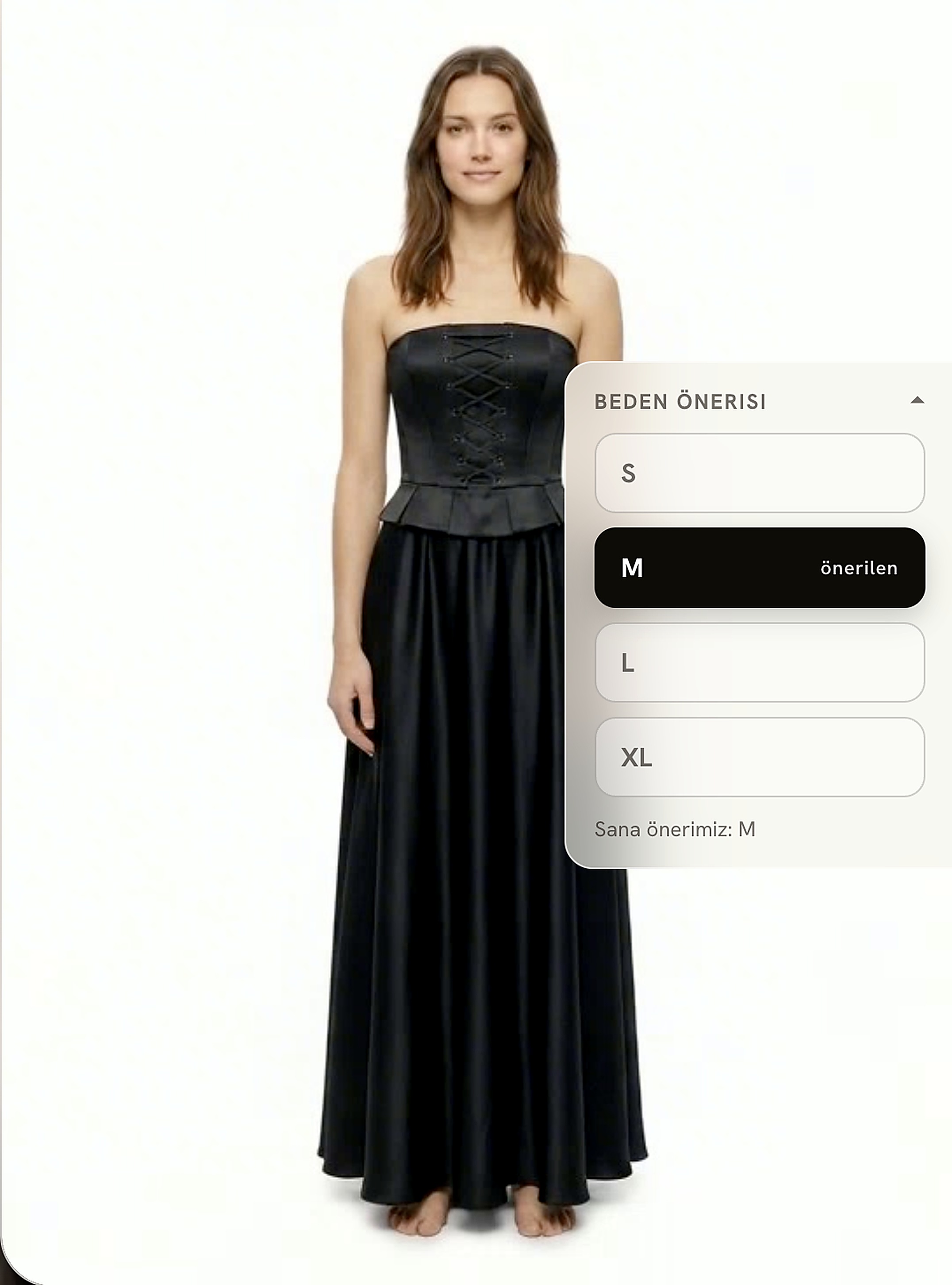 VIE size recommendation: the shopper sees their recommended size on the product